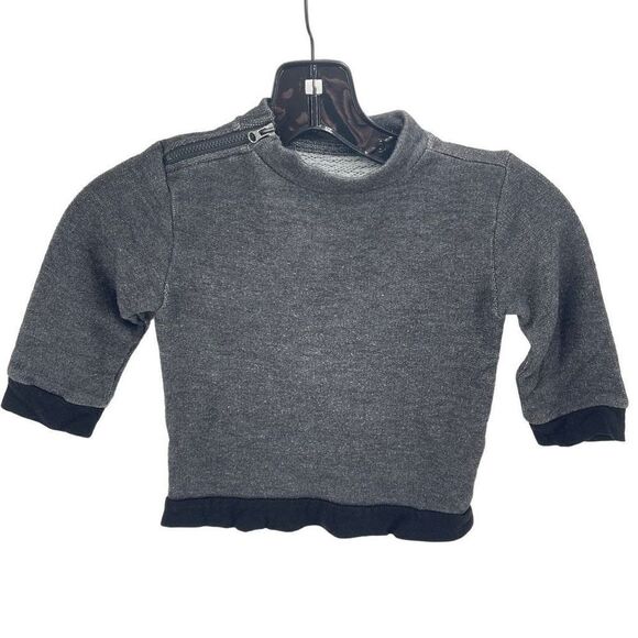 Afton Street Baby Pullover Sweatshirt Long Sleeve Zip Shoulder Gray Size 2 Toddl - Picture 1 of 6